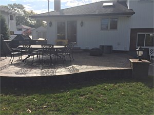 cambridge pavers toffee onyx onyx raised patio light pier column step up